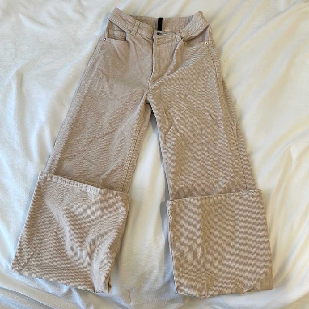 H&M Cream Corduroy Pants